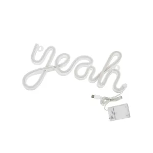 Φωτιστικό Ταμπέλα Φωτεινή Επιγραφή NEON LED Σήμανσης YEAH 5W με Καλώδιο Τροφοδοσίας USB - Μπαταρίας 3xAAA (Δεν Περιλαμβάνονται) - Κόκκινο