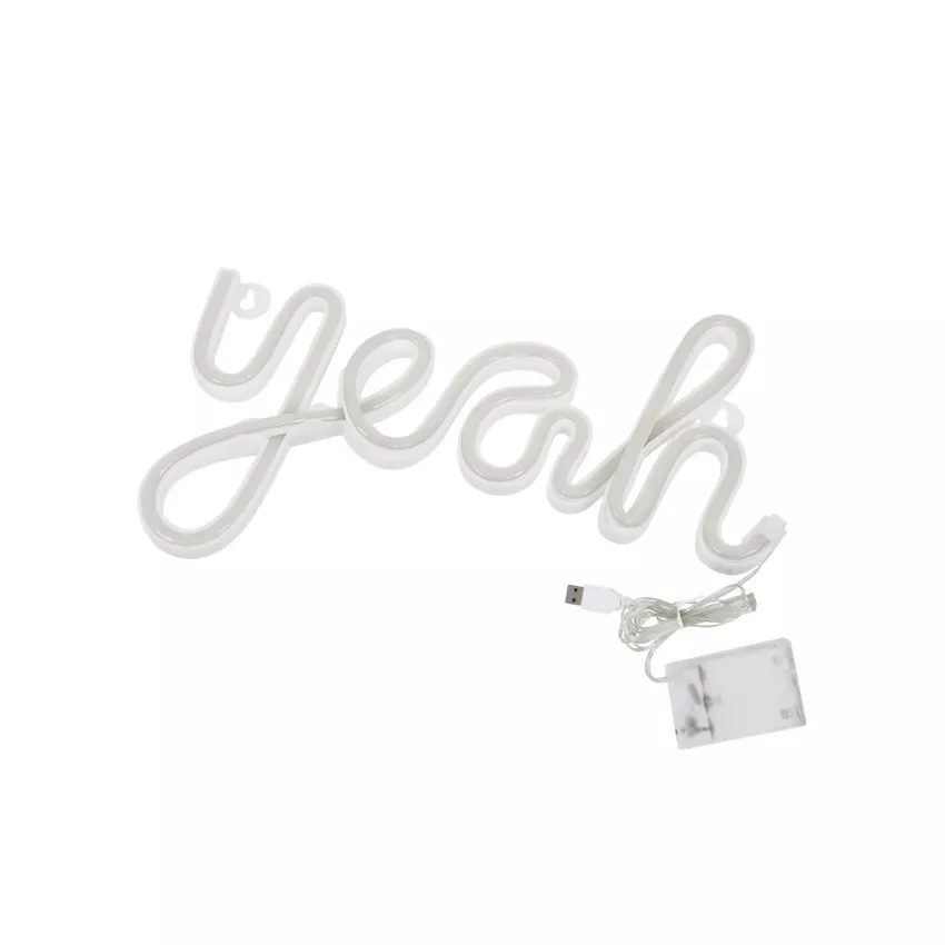 Φωτιστικό Ταμπέλα Φωτεινή Επιγραφή NEON LED Σήμανσης YEAH 5W με Καλώδιο Τροφοδοσίας USB - Μπαταρίας 3xAAA (Δεν Περιλαμβάνονται) - Κόκκινο