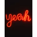 Φωτιστικό Ταμπέλα Φωτεινή Επιγραφή NEON LED Σήμανσης YEAH 5W με Καλώδιο Τροφοδοσίας USB - Μπαταρίας 3xAAA (Δεν Περιλαμβάνονται) - Κόκκινο