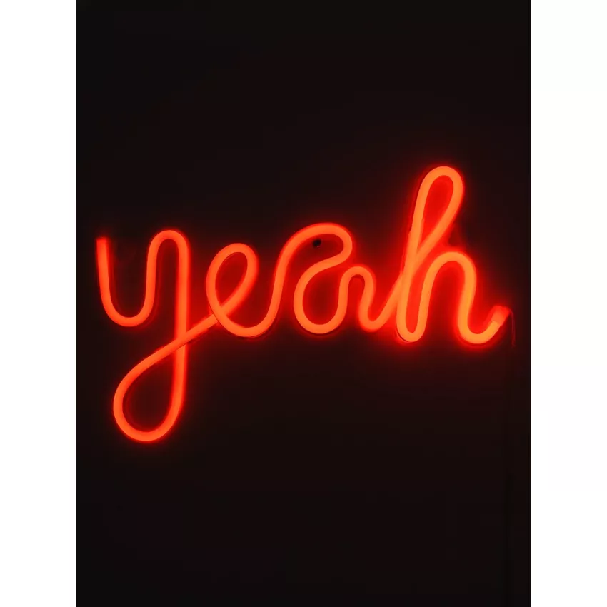 Φωτιστικό Ταμπέλα Φωτεινή Επιγραφή NEON LED Σήμανσης YEAH 5W με Καλώδιο Τροφοδοσίας USB - Μπαταρίας 3xAAA (Δεν Περιλαμβάνονται) - Κόκκινο