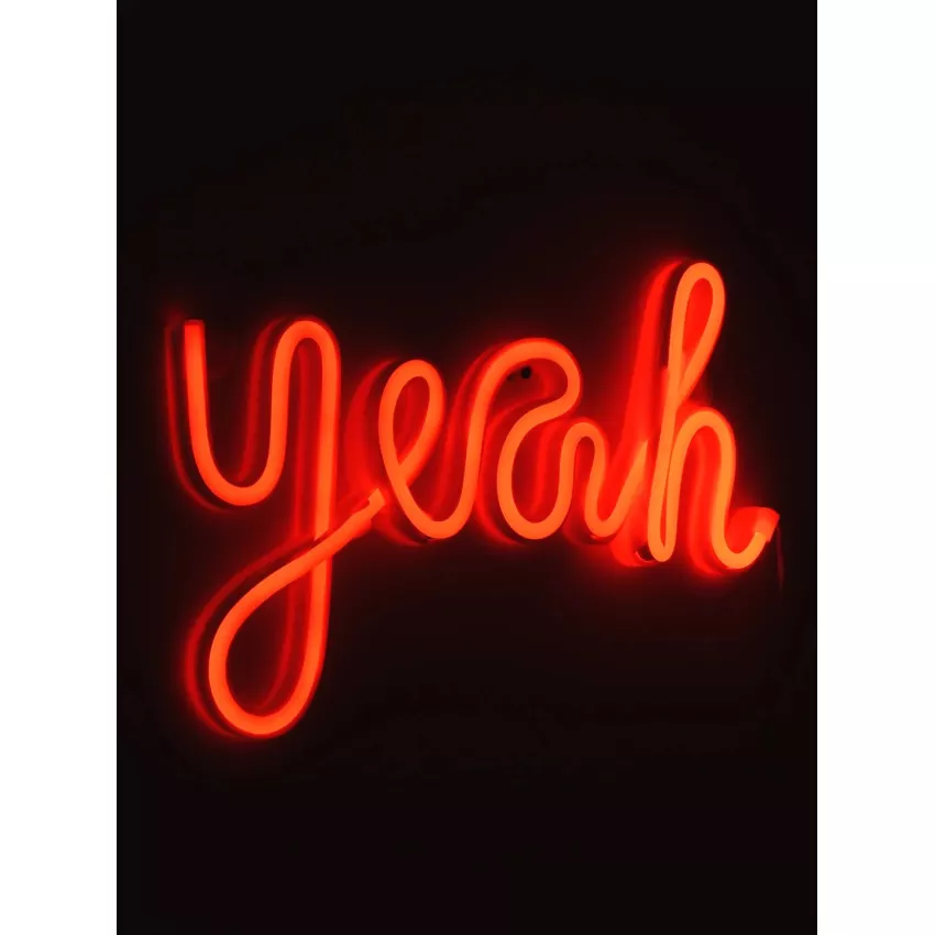 Φωτιστικό Ταμπέλα Φωτεινή Επιγραφή NEON LED Σήμανσης YEAH 5W με Καλώδιο Τροφοδοσίας USB - Μπαταρίας 3xAAA (Δεν Περιλαμβάνονται) - Κόκκινο