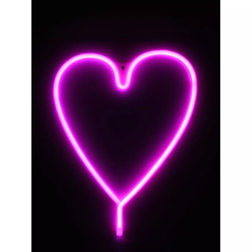 Φωτιστικό Ταμπέλα Φωτεινή Επιγραφή NEON LED Σήμανσης HEART LINE 5W με Καλώδιο Τροφοδοσίας USB - Μπαταρίας 3xAAA (Δεν Περιλαμβάνονται) - Ροζ