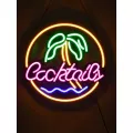 Φωτιστικό Ταμπέλα Φωτεινή Επιγραφή NEON LED Σήμανσης COCKTAILS 30W AC 230V με Διακόπτη On/Off Ροζ - Γαλάζιο - Κίτρινο - Πράσινο