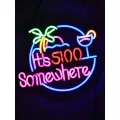 Φωτιστικό Ταμπέλα Φωτεινή Επιγραφή NEON LED Σήμανσης ITS 5:00 SOMEWHERE 30W AC 230V με Διακόπτη On/Off Ροζ - Γαλάζιο - Κίτρινο - Πράσινο - Κόκκινο