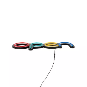 Φωτιστικό Ταμπέλα Φωτεινή Επιγραφή NEON LED Σήμανσης Animated OPEN 30W AC 230V με Διακόπτη On/Off και Ασύρματο Χειριστήριο IR Κόκκινο - Πράσινο - Κίτρινο - Γαλάζιο