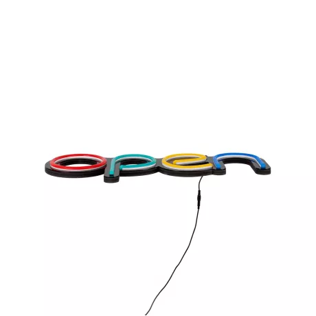 Φωτιστικό Ταμπέλα Φωτεινή Επιγραφή NEON LED Σήμανσης Animated OPEN 30W AC 230V με Διακόπτη On/Off και Ασύρματο Χειριστήριο IR Κόκκινο - Πράσινο - Κίτρινο - Γαλάζιο
