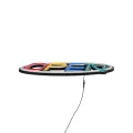 Φωτιστικό Ταμπέλα Φωτεινή Επιγραφή NEON LED Σήμανσης Animated Ovale OPEN 30W AC 230V με Διακόπτη On/Off και Ασύρματο Χειριστήριο IR Λευκό - Κόκκινο - Πράσινο - Κίτρινο - Γαλάζιο