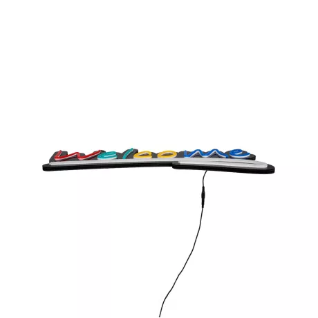 Φωτιστικό Ταμπέλα Φωτεινή Επιγραφή NEON LED Σήμανσης Animated WELCOME 30W AC 230V με Διακόπτη On/Off και Ασύρματο Χειριστήριο IR Κόκκινο - Πράσινο - Κίτρινο - Μπλε - Λευκό