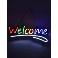 Φωτιστικό Ταμπέλα Φωτεινή Επιγραφή NEON LED Σήμανσης Animated WELCOME 30W AC 230V με Διακόπτη On/Off και Ασύρματο Χειριστήριο IR Κόκκινο - Πράσινο - Κίτρινο - Μπλε - Λευκό