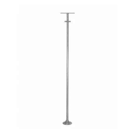 GLOBOSTAR® HELIOS-280  Μεταλλικός Γαλβανισμένος Στύλος Φωτισμού για Φωτοβολταϊκό Προβολέα Εξωτερικού Χώρου - Ασημί Γαλβανιζέ - Μ35 × Π25 × Υ280cm