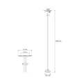 GLOBOSTAR® HELIOS-280  Μεταλλικός Γαλβανισμένος Στύλος Φωτισμού για Φωτοβολταϊκό Προβολέα Εξωτερικού Χώρου - RAL 7016 Γκρι Ανθρακί - Μ35 × Π25 × Υ280cm