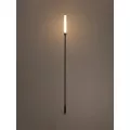 GLOBOSTAR® REED  Φωτιστικό Κολωνάκι Κήπου με Καρφωτή Βάση LED 2W 180lm 360° DC 24V Αδιάβροχο IP65 Θερμό Λευκό 2700K - Sanan SMD Chip - Μαύρο Ματ - Μ2 x Π2 x Υ100cm