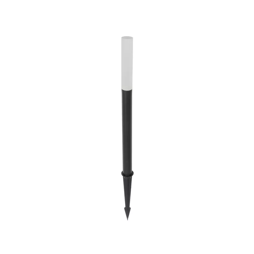 GLOBOSTAR® REED  Φωτιστικό Κολωνάκι Κήπου με Καρφωτή Βάση LED 5W 450lm 360° DC 24V Αδιάβροχο IP65 Θερμό Λευκό 2700K - Sanan SMD Chip - Μαύρο Ματ - Μ3 x Π3 x Υ65cm