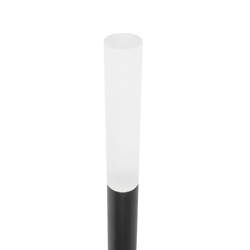 GLOBOSTAR® REED  Φωτιστικό Κολωνάκι Κήπου με Καρφωτή Βάση LED 5W 450lm 360° DC 24V Αδιάβροχο IP65 Θερμό Λευκό 2700K - Sanan SMD Chip - Μαύρο Ματ - Μ3 x Π3 x Υ65cm