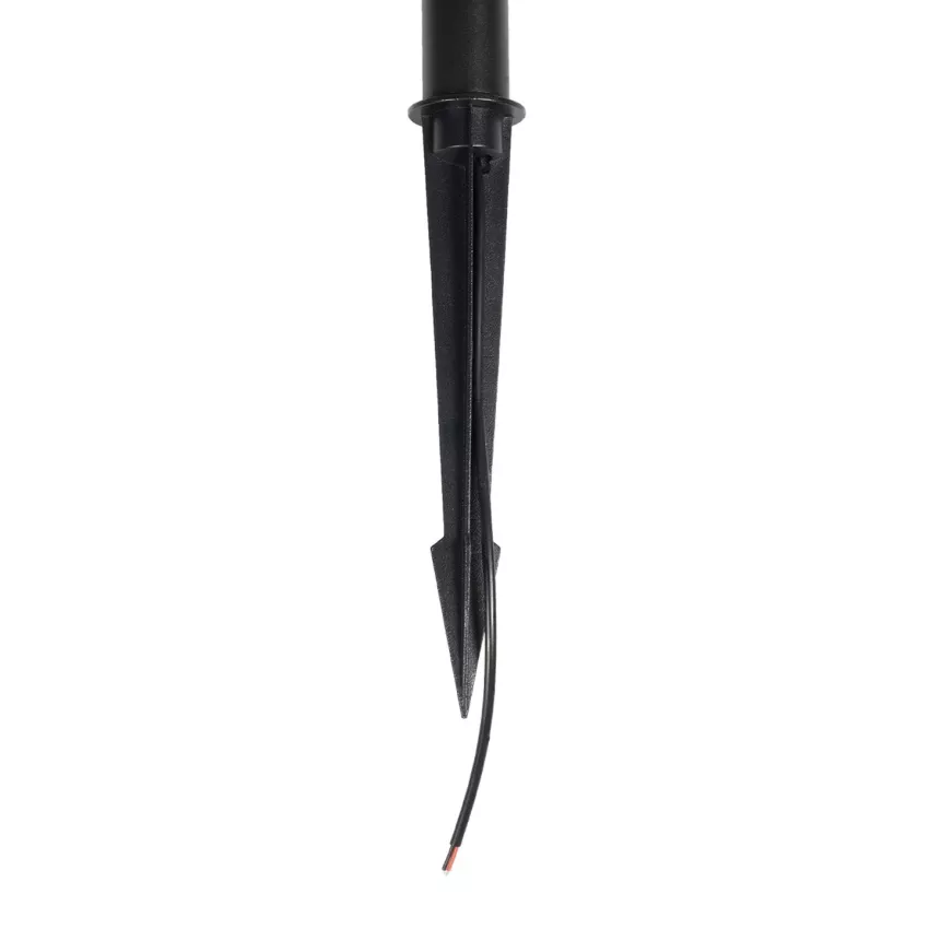 GLOBOSTAR® REED  Φωτιστικό Κολωνάκι Κήπου με Καρφωτή Βάση LED 5W 450lm 360° DC 24V Αδιάβροχο IP65 Θερμό Λευκό 2700K - Sanan SMD Chip - Μαύρο Ματ - Μ3 x Π3 x Υ65cm