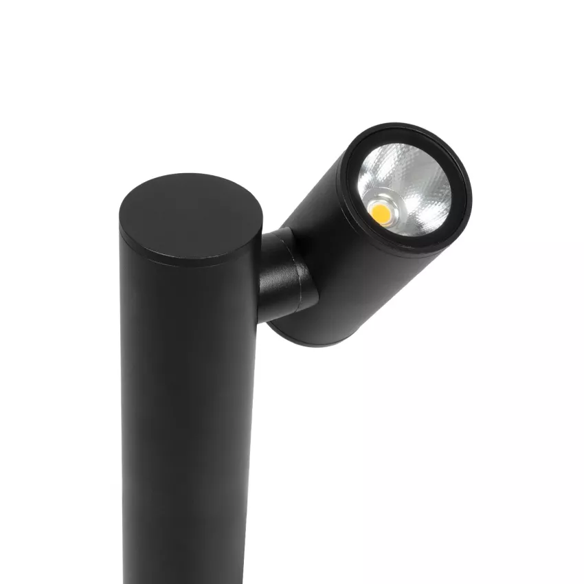 GLOBOSTAR® STEM  Φωτιστικό Κολωνάκι Κήπου LED 12W 1080lm 60° AC 220-240V Αδιάβροχο IP65 Θερμό Λευκό 2700K - Sanan SMD Chip - Μαύρο Ματ - Μ12 x Π18 x Υ60cm