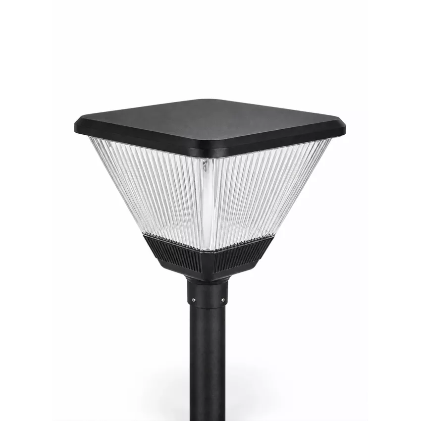GLOBOSTAR® TOPIS  Φωτιστικό Κεφαλής Post Top Πλατείας/Πάρκου/Κήπου LED 50W 4500lm 360° AC 220-240V Αδιάβροχο IP65 Θερμό Λευκό 2700K - Sanan SMD Chip - Μαύρο Ματ - Μ45 x Π45 x Υ40cm