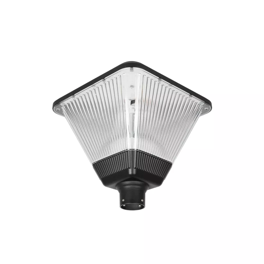 GLOBOSTAR® TOPIS  Φωτιστικό Κεφαλής Post Top Πλατείας/Πάρκου/Κήπου LED 50W 4500lm 360° AC 220-240V Αδιάβροχο IP65 Θερμό Λευκό 2700K - Sanan SMD Chip - Μαύρο Ματ - Μ45 x Π45 x Υ40cm
