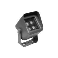 GLOBOSTAR® FLOODVIRA  Προβολέας Σποτ Wall Washer LED 8W 720lm 24° AC 220-240V Αδιάβροχο IP65 Θερμό Λευκό 2700K - Sanan SMD Chip - Γκρι Ανθρακί Ματ - Μ11 x Π9 x Υ15cm