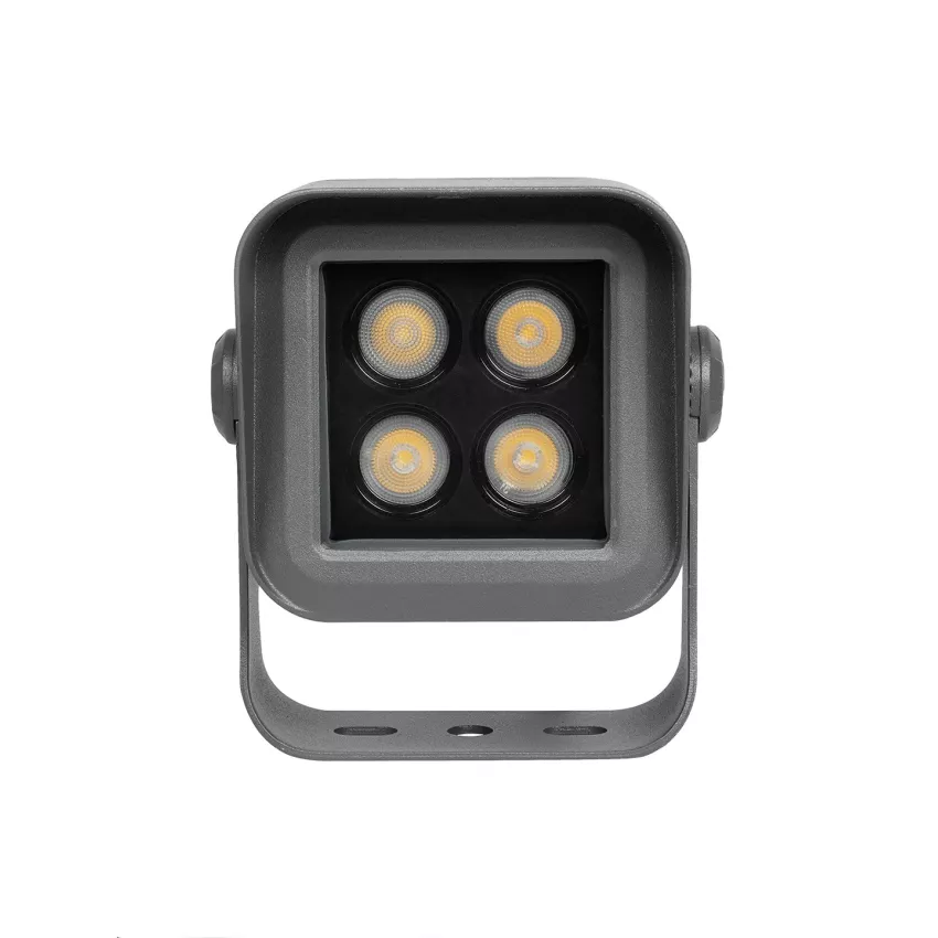 GLOBOSTAR® FLOODVIRA  Προβολέας Σποτ Wall Washer LED 8W 720lm 24° AC 220-240V Αδιάβροχο IP65 Θερμό Λευκό 2700K - Sanan SMD Chip - Γκρι Ανθρακί Ματ - Μ11 x Π9 x Υ15cm