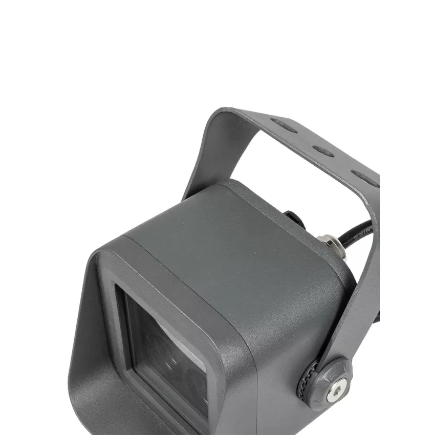 GLOBOSTAR® FLOODVIRA  Προβολέας Σποτ Wall Washer LED 8W 720lm 24° AC 220-240V Αδιάβροχο IP65 Θερμό Λευκό 2700K - Sanan SMD Chip - Γκρι Ανθρακί Ματ - Μ11 x Π9 x Υ15cm