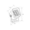 GLOBOSTAR® FLOODVIRA  Προβολέας Σποτ Wall Washer LED 8W 720lm 24° AC 220-240V Αδιάβροχο IP65 Θερμό Λευκό 2700K - Sanan SMD Chip - Γκρι Ανθρακί Ματ - Μ11 x Π9 x Υ15cm