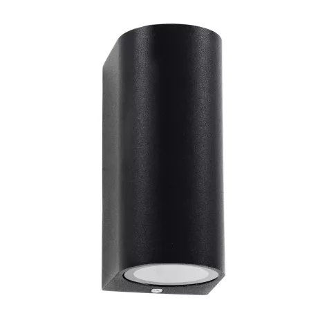 kelvo® MURANO  Φωτιστικό Τοίχου / Απλίκα για 2 Λάμπες MR16 με Ντουί GU10 AC 220-240V Αδιάβροχο IP65 - Μαύρο Ματ - Μ8 x Π8 x Υ15cm