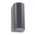 kelvo® MURANO  Φωτιστικό Τοίχου / Απλίκα για 2 Λάμπες MR16 με Ντουί GU10 AC 220-240V Αδιάβροχο IP65 - Γκρι Ανθρακί Ματ - Μ8 x Π8 x Υ15cm