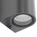 kelvo® MURANO  Φωτιστικό Τοίχου / Απλίκα για 2 Λάμπες MR16 με Ντουί GU10 AC 220-240V Αδιάβροχο IP65 - Γκρι Ανθρακί Ματ - Μ8 x Π8 x Υ15cm