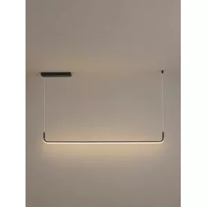 kelvo® LINARIA  Κρεμαστό Φωτιστικό Οροφής LED 36W 3600lm 180° AC 220-240V IP20 Ρυθμιζόμενο Λευκό CCT με Χειριστήριο από 2700K έως 6000K Dimmable - Lumileds SMD Chip - Μαύρο Ματ - Μ120 x Π2 x Υ10cm