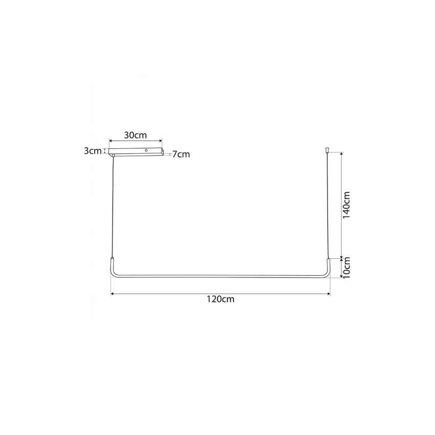 kelvo® LINARIA  Κρεμαστό Φωτιστικό Οροφής LED 36W 3600lm 180° AC 220-240V IP20 Ρυθμιζόμενο Λευκό CCT με Χειριστήριο από 2700K έως 6000K Dimmable - Lumileds SMD Chip - Λευκό Ματ - Μ120 x Π2 x Υ12cm