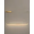 kelvo® LINARIA  Κρεμαστό Φωτιστικό Οροφής LED 36W 3600lm 180° AC 220-240V IP20 Ρυθμιζόμενο Λευκό CCT με Χειριστήριο από 2700K έως 6000K Dimmable - Lumileds SMD Chip - Χρυσό Πλατίνα - Μ120 x Π2 x Υ10cm