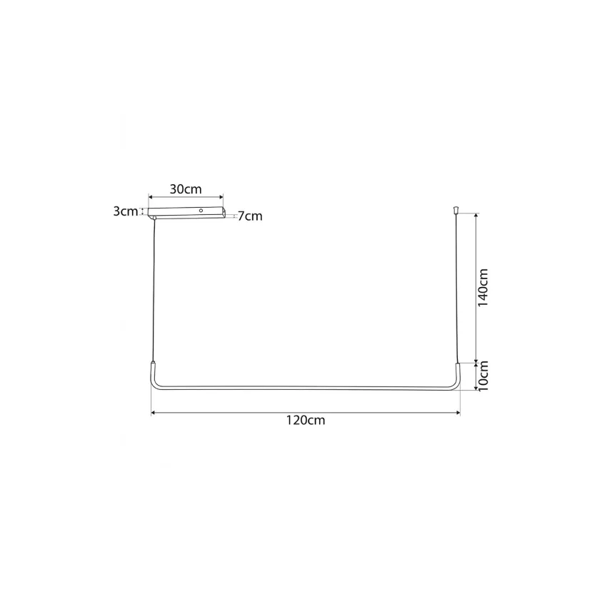 kelvo® LINARIA  Κρεμαστό Φωτιστικό Οροφής LED 36W 3600lm 180° AC 220-240V IP20 Ρυθμιζόμενο Λευκό CCT με Χειριστήριο από 2700K έως 6000K Dimmable - Lumileds SMD Chip - Χρυσό Πλατίνα - Μ120 x Π2 x Υ10cm