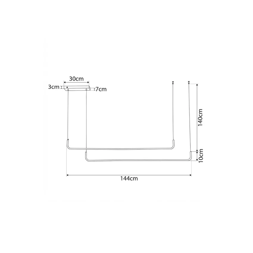 kelvo® LINARIA  Κρεμαστό Φωτιστικό Οροφής LED 72W 7200lm 180° AC 220-240V IP20 Ρυθμιζόμενο Λευκό CCT με Χειριστήριο από 2700K έως 6000K Dimmable - Lumileds SMD Chip - Σατινέ Χρυσό Βούρτσας - Μ220 x Π4 x Υ25cm