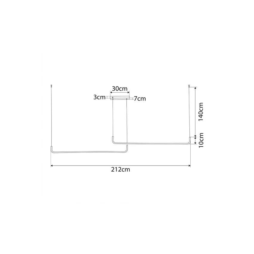 kelvo® LINARIA  Κρεμαστό Φωτιστικό Οροφής LED 72W 7200lm 180° AC 220-240V IP20 Ρυθμιζόμενο Λευκό CCT με Χειριστήριο από 2700K έως 6000K Dimmable - Lumileds SMD Chip - Χρυσό Πλατίνα - Μ212 x Π4 x Υ20cm