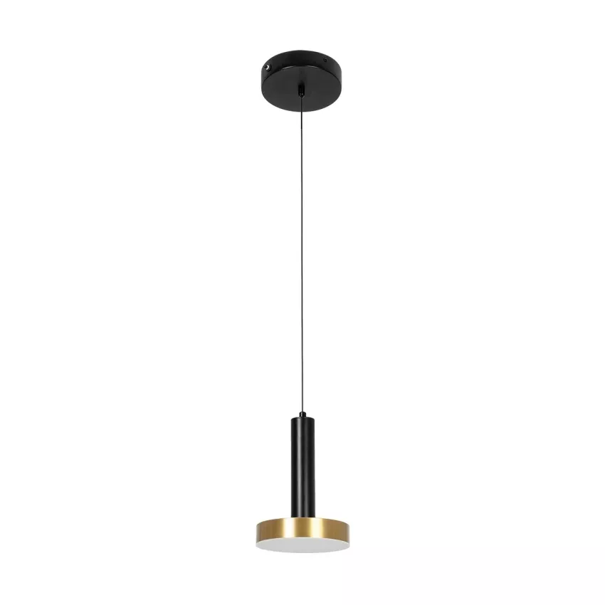 kelvo® ZANE  Κρεμαστό Φωτιστικό Οροφής LED 18W 1800lm 120° AC 220-240V IP20 Ρυθμιζόμενο Λευκό CCT με Χειριστήριο από 2700K έως 6000K Dimmable - Lumileds SMD Chip - Σατινέ Χρυσό Βούρτσας & Μαύρο Ματ - Μ15 x Π15 x Υ20cm