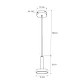 kelvo® ZANE  Κρεμαστό Φωτιστικό Οροφής LED 18W 1800lm 120° AC 220-240V IP20 Ρυθμιζόμενο Λευκό CCT με Χειριστήριο από 2700K έως 6000K Dimmable - Lumileds SMD Chip - Σατινέ Χρυσό Βούρτσας & Μαύρο Ματ - Μ15 x Π15 x Υ20cm