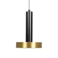 kelvo® ZANE  Κρεμαστό Φωτιστικό Οροφής LED 18W 1800lm 120° AC 220-240V IP20 Ρυθμιζόμενο Λευκό CCT με Χειριστήριο από 2700K έως 6000K Dimmable - Lumileds SMD Chip - Σατινέ Χρυσό Βούρτσας & Μαύρο Ματ - Μ15 x Π15 x Υ20cm