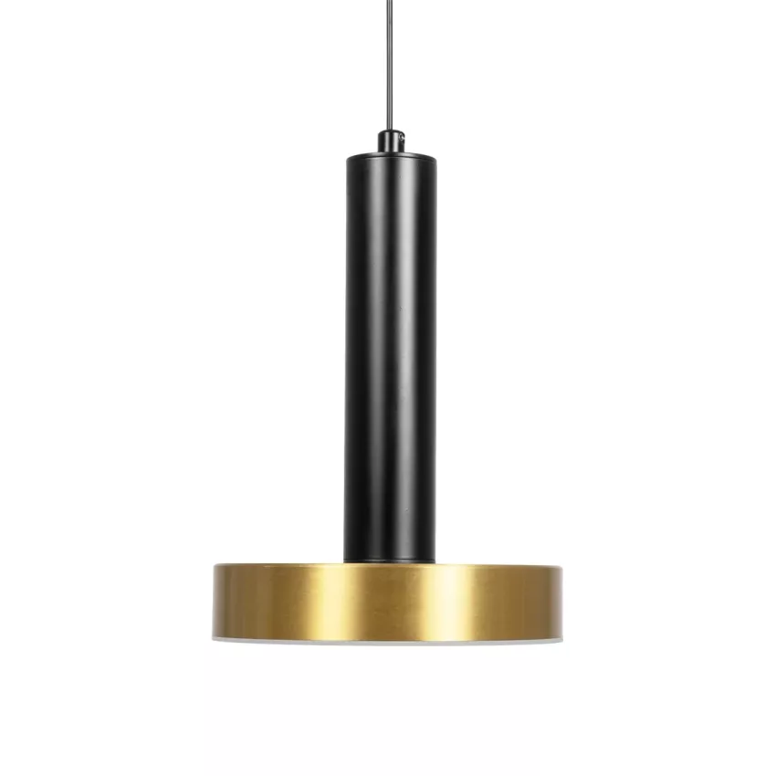 kelvo® ZANE  Κρεμαστό Φωτιστικό Οροφής LED 18W 1800lm 120° AC 220-240V IP20 Ρυθμιζόμενο Λευκό CCT με Χειριστήριο από 2700K έως 6000K Dimmable - Lumileds SMD Chip - Σατινέ Χρυσό Βούρτσας & Μαύρο Ματ - Μ15 x Π15 x Υ20cm