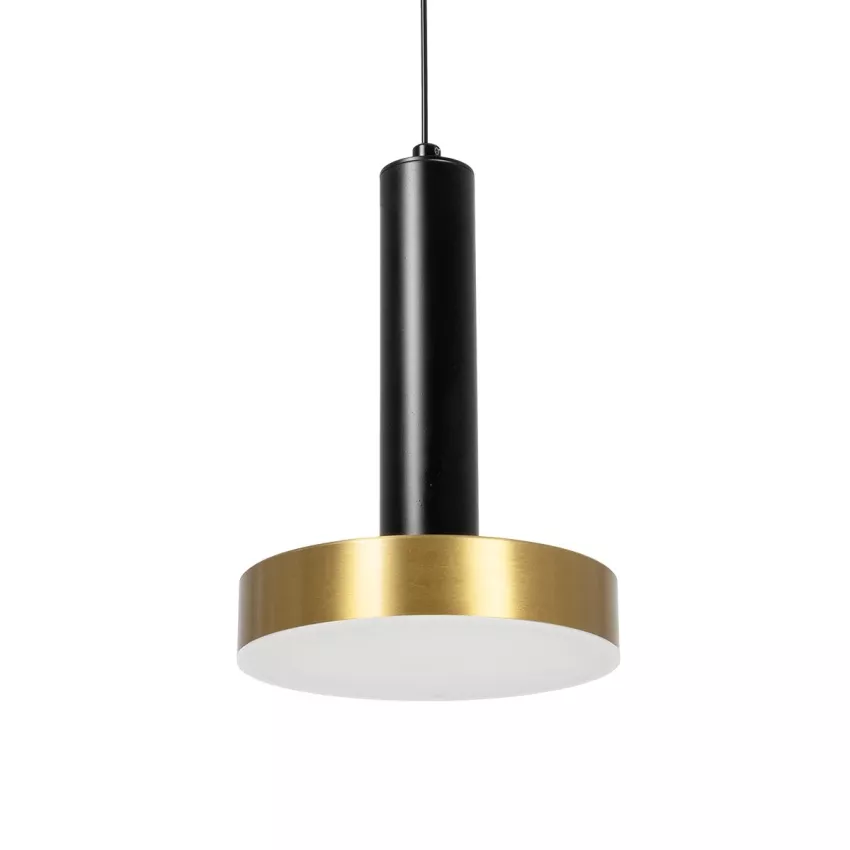 kelvo® ZANE  Κρεμαστό Φωτιστικό Οροφής LED 18W 1800lm 120° AC 220-240V IP20 Ρυθμιζόμενο Λευκό CCT με Χειριστήριο από 2700K έως 6000K Dimmable - Lumileds SMD Chip - Σατινέ Χρυσό Βούρτσας & Μαύρο Ματ - Μ15 x Π15 x Υ20cm