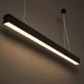 kelvo® ORION  Κρεμαστό Γραμμικό Φωτιστικό Οροφής LED 72W 7200lm 120° AC 220-240V IP20 Ρυθμιζόμενο Λευκό CCT με Χειριστήριο από 2700K έως 6000K Dimmable - Lumileds SMD Chip - Μαύρο Ματ - Μ120 x Π5 x Υ7.5cm