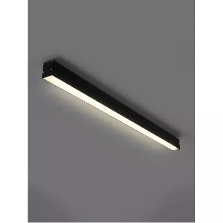 kelvo® ORION  Γραμμικό Φωτιστικό Οροφής LED 72W 7200lm 120° AC 220-240V IP20 Ρυθμιζόμενο Λευκό CCT με Χειριστήριο από 2700K έως 6000K Dimmable - Lumileds SMD Chip - Μαύρο Ματ - Μ120 x Π5 x Υ7.5cm