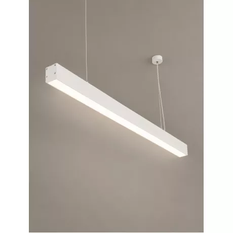 kelvo® ORION  Κρεμαστό Γραμμικό Φωτιστικό Οροφής LED 72W 7200lm 120° AC 220-240V IP20 Ρυθμιζόμενο Λευκό CCT με Χειριστήριο από 2700K έως 6000K Dimmable - Lumileds SMD Chip - Λευκό Ματ - Μ120 x Π5 x Υ7.5cm