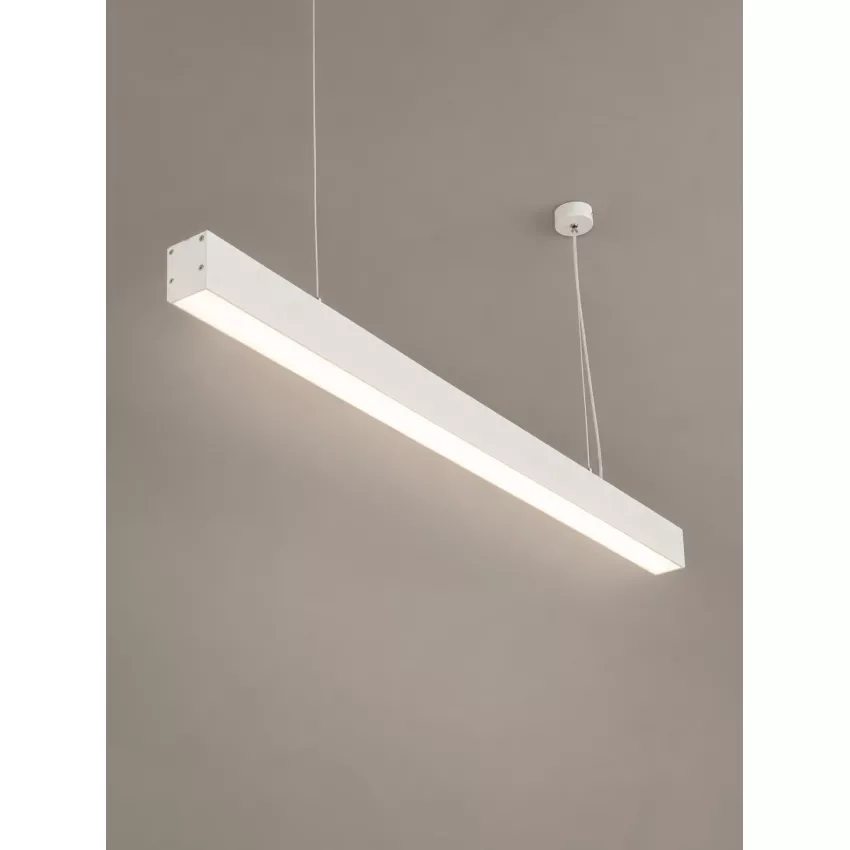 kelvo® ORION  Κρεμαστό Γραμμικό Φωτιστικό Οροφής LED 72W 7200lm 120° AC 220-240V IP20 Ρυθμιζόμενο Λευκό CCT με Χειριστήριο από 2700K έως 6000K Dimmable - Lumileds SMD Chip - Λευκό Ματ - Μ120 x Π5 x Υ7.5cm