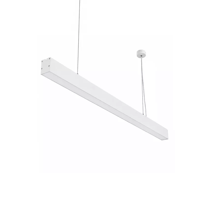 kelvo® ORION  Κρεμαστό Γραμμικό Φωτιστικό Οροφής LED 72W 7200lm 120° AC 220-240V IP20 Ρυθμιζόμενο Λευκό CCT με Χειριστήριο από 2700K έως 6000K Dimmable - Lumileds SMD Chip - Λευκό Ματ - Μ120 x Π5 x Υ7.5cm