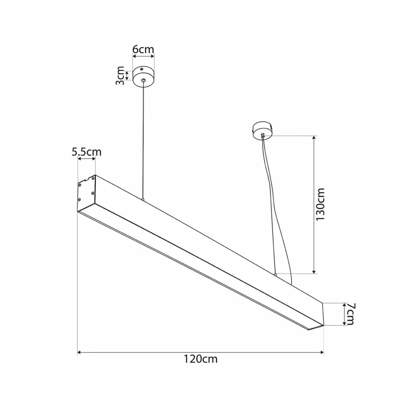kelvo® ORION  Κρεμαστό Γραμμικό Φωτιστικό Οροφής LED 72W 7200lm 120° AC 220-240V IP20 Ρυθμιζόμενο Λευκό CCT με Χειριστήριο από 2700K έως 6000K Dimmable - Lumileds SMD Chip - Λευκό Ματ - Μ120 x Π5 x Υ7.5cm