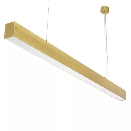 kelvo® ORION  Γραμμικό Κρεμαστό Φωτιστικό Οροφής LED 72W 7200lm 120° AC 220-240V IP20 Ρυθμιζόμενο Λευκό CCT με Χειριστήριο από 2700K έως 6000K Dimmable - Lumileds SMD Chip - Χρυσό Πλατίνα - Μ120 x Π5 x Υ7cm