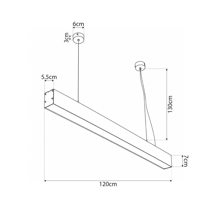kelvo® ORION  Γραμμικό Κρεμαστό Φωτιστικό Οροφής LED 72W 7200lm 120° AC 220-240V IP20 Ρυθμιζόμενο Λευκό CCT με Χειριστήριο από 2700K έως 6000K Dimmable - Lumileds SMD Chip - Χρυσό Πλατίνα - Μ120 x Π5 x Υ7cm