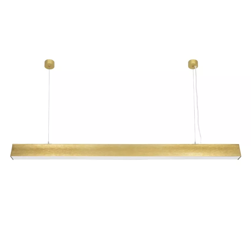 kelvo® ORION  Γραμμικό Κρεμαστό Φωτιστικό Οροφής LED 72W 7200lm 120° AC 220-240V IP20 Ρυθμιζόμενο Λευκό CCT με Χειριστήριο από 2700K έως 6000K Dimmable - Lumileds SMD Chip - Χρυσό Πλατίνα - Μ120 x Π5 x Υ7cm