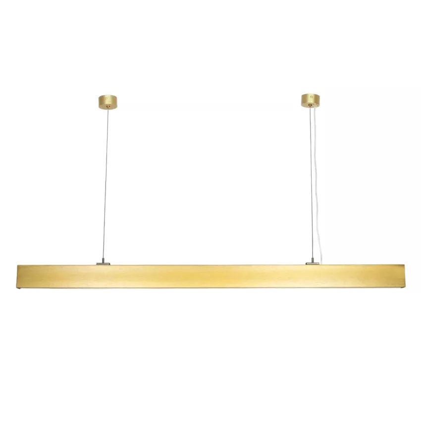 kelvo® ORION  Γραμμικό Κρεμαστό Φωτιστικό Οροφής LED 72W 7200lm 120° AC 220-240V IP20 Ρυθμιζόμενο Λευκό CCT με Χειριστήριο από 2700K έως 6000K Dimmable - Lumileds SMD Chip - Χρυσό Πλατίνα - Μ120 x Π5 x Υ7cm